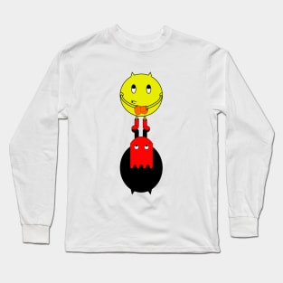 Pacman chasing red ghost Long Sleeve T-Shirt